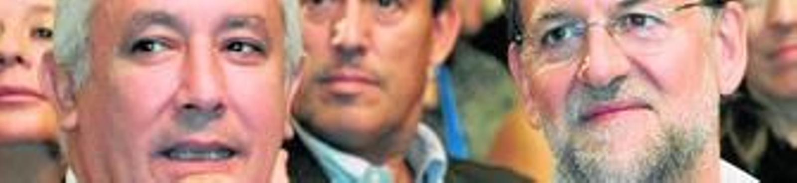 Mariano Rajoy junto a Javier Arenas en un acto en Andalucía.