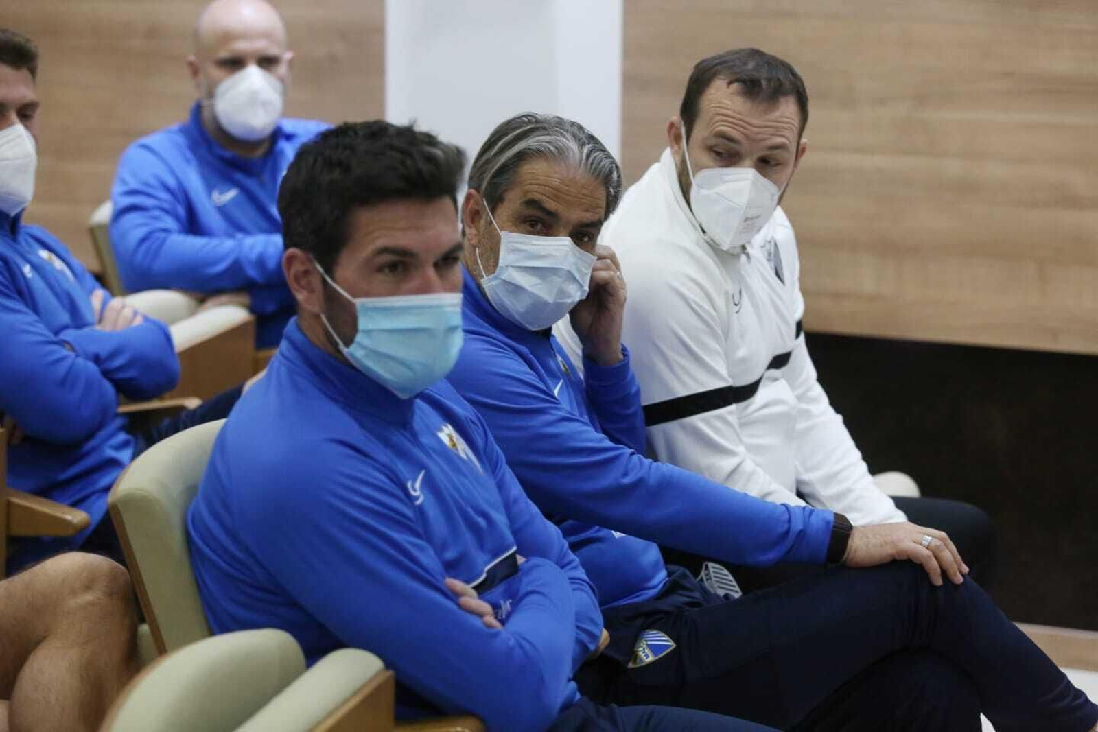 La comparecencia de Manolo Gaspar en La Rosaleda, en fotos