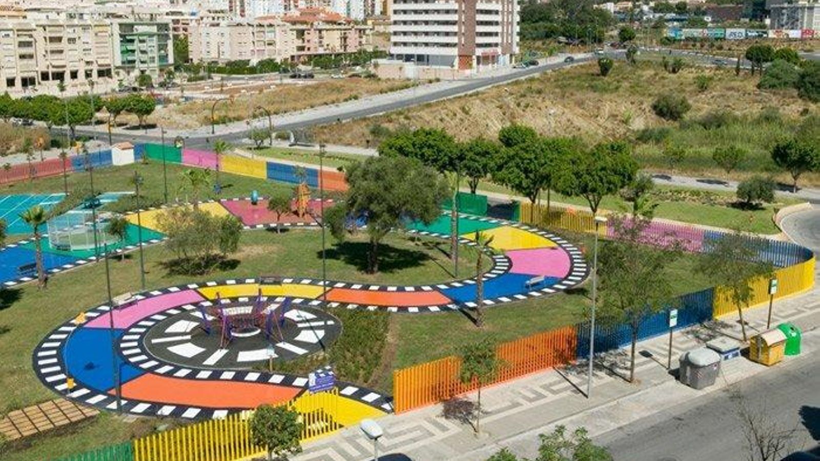 El parque del Cine es uno de los más originales de Málaga.