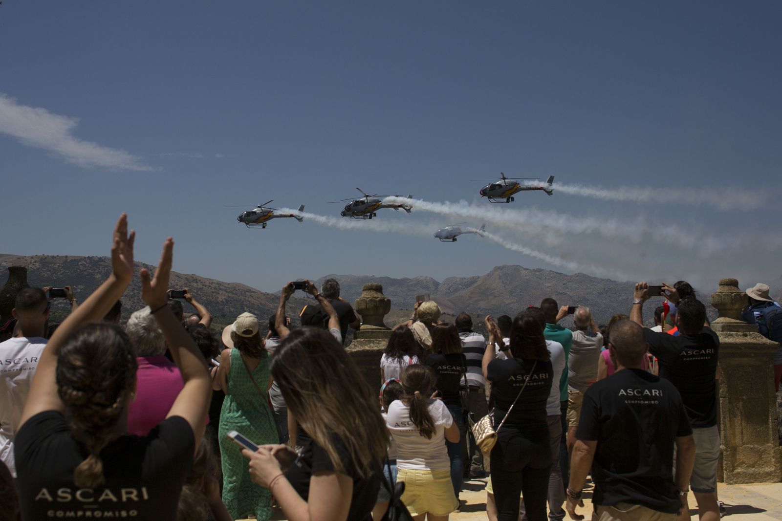 Las fotos de la exhibición de los helicópteros del Ejército del Aire en el Tajo en Ronda