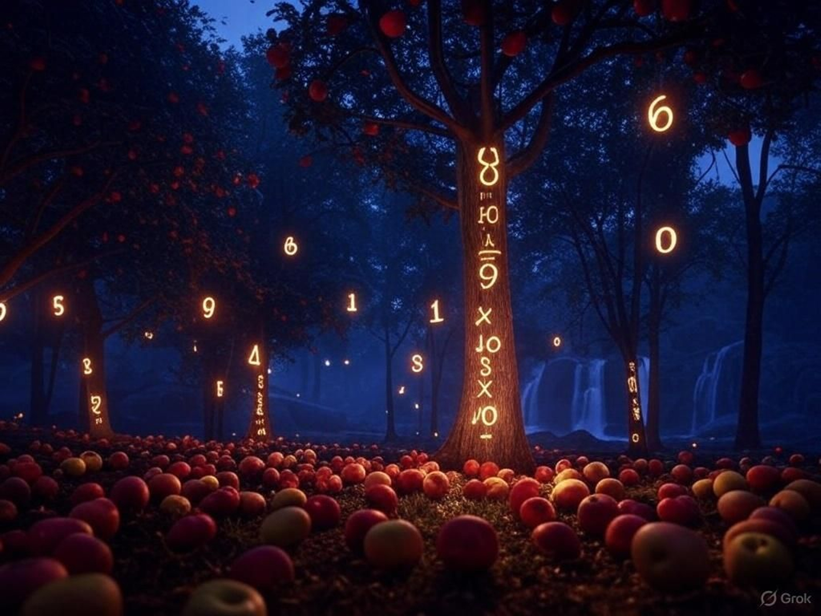 Recreación de un escenario con números matemáticos