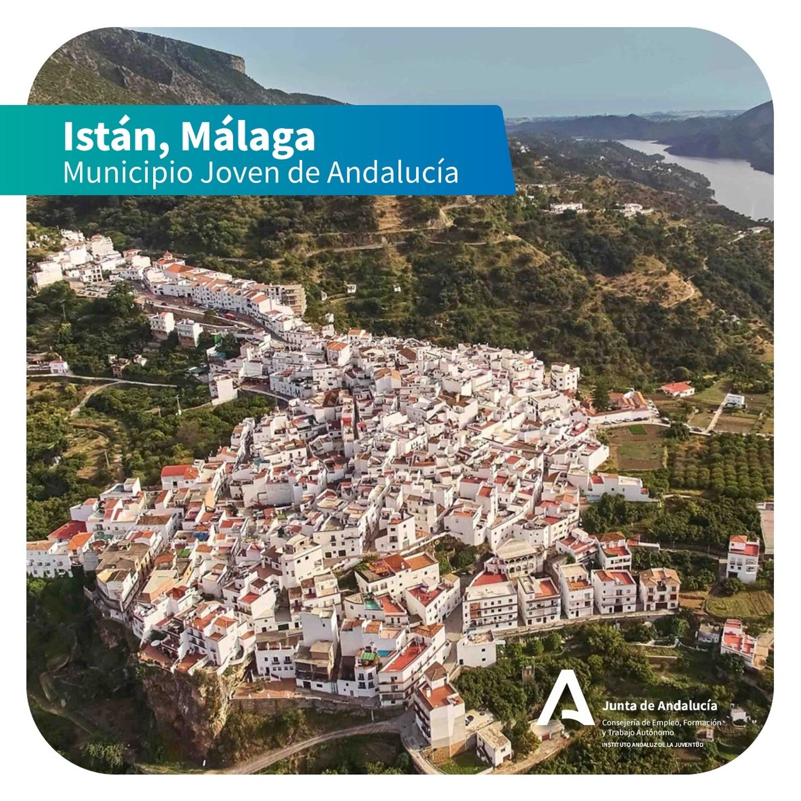 Cartel de Istán, como Municipio Joven de Andalucía.