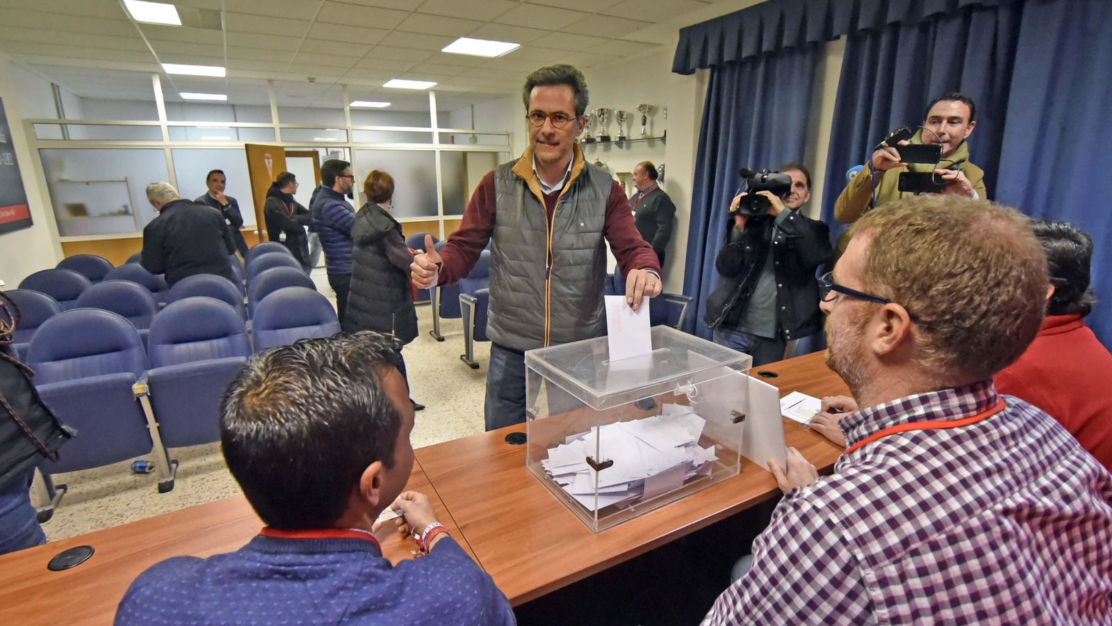Nicolás Andión, en las elecciones del Algeciras de 2019.