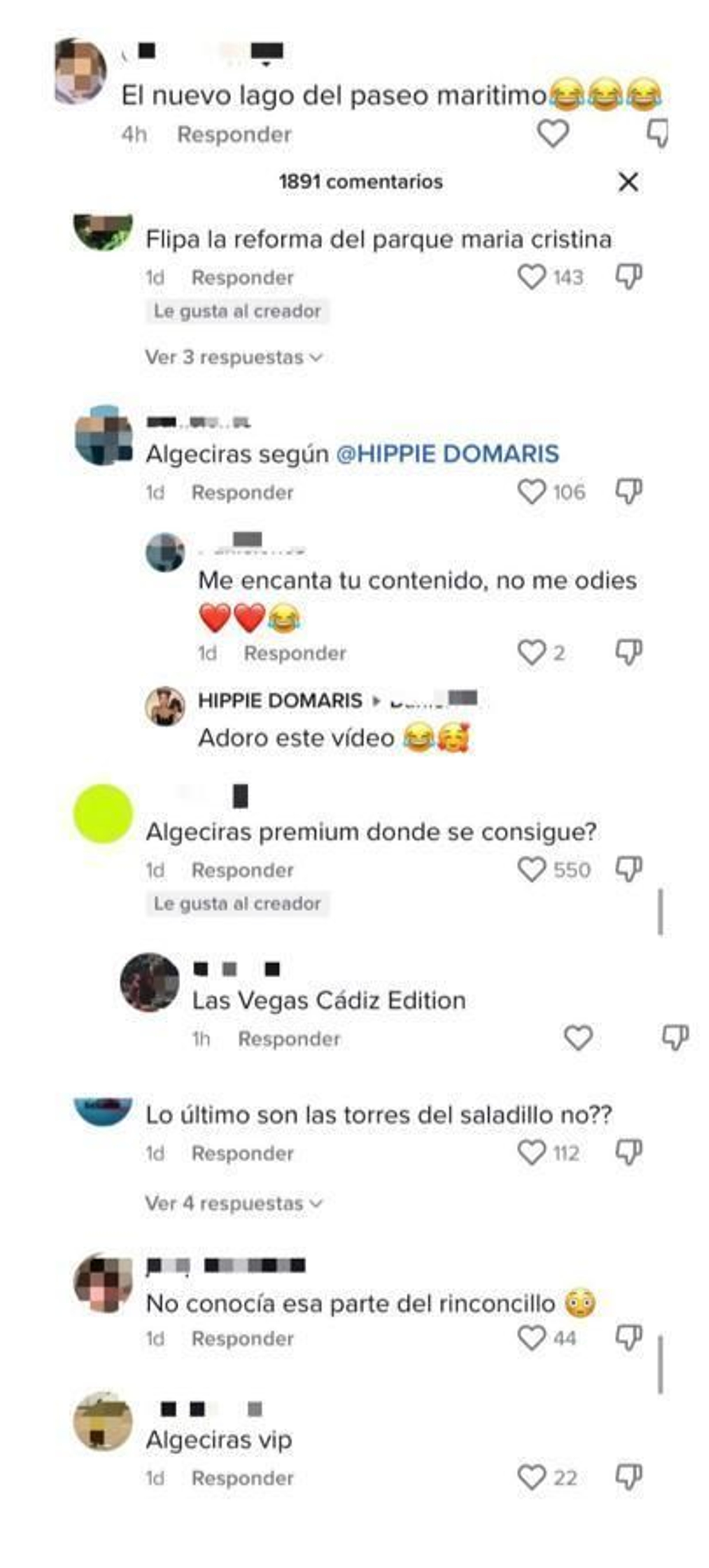 Comentarios de los usuarios.