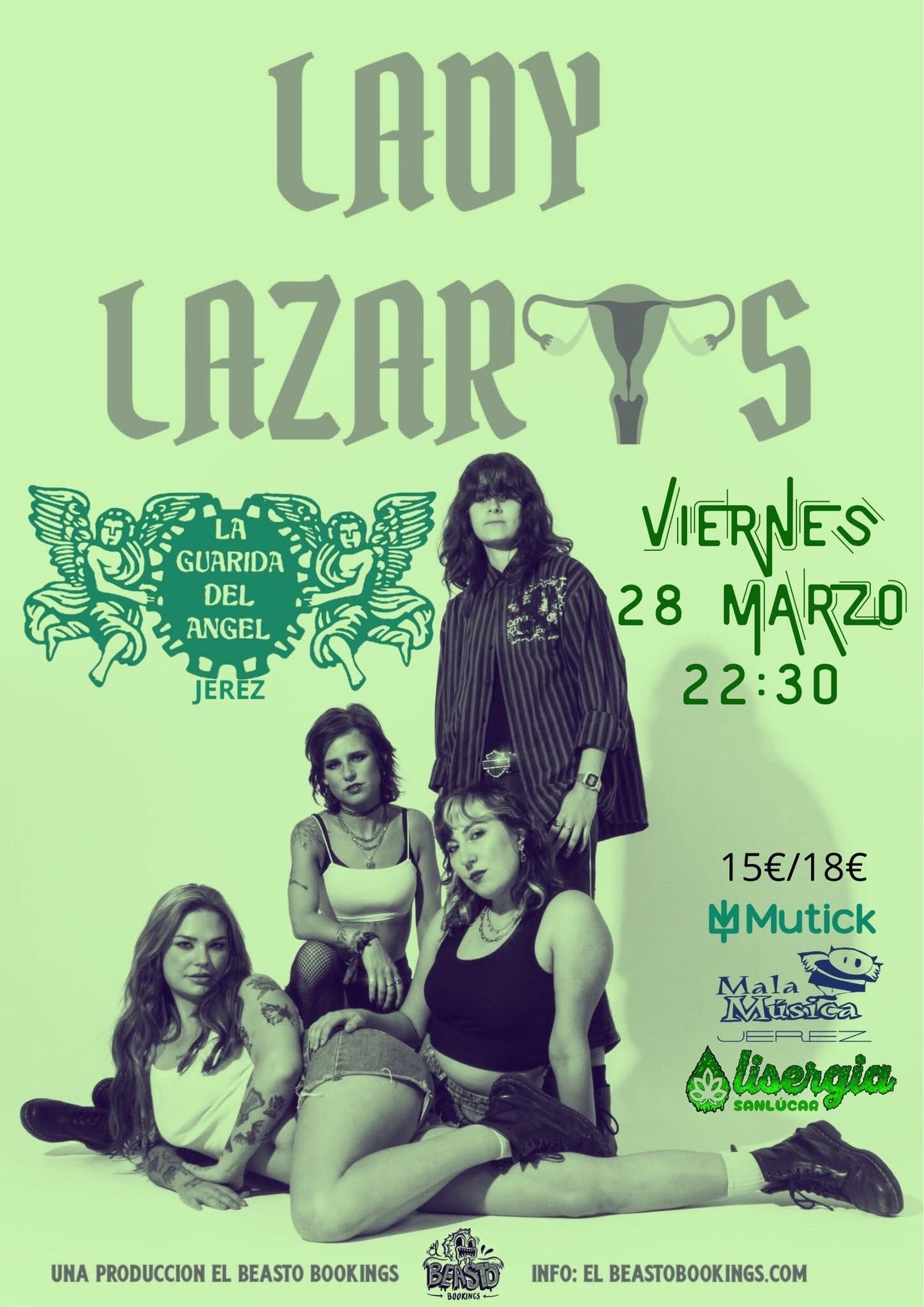 Cartel del concierto de Lady Lzarus en la Guarida del Ángel en Jerez