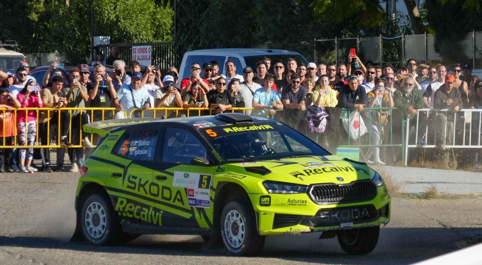 'Cohete' Suárez, durante uno de los tramos del rallye.