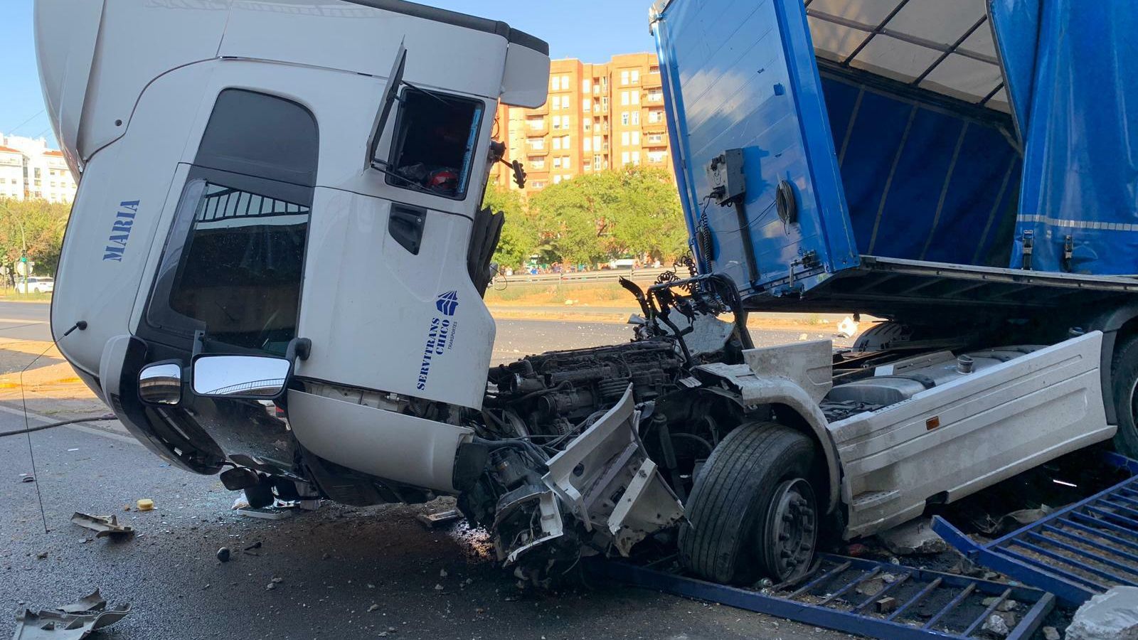 Estado en que ha quedado el trailer.