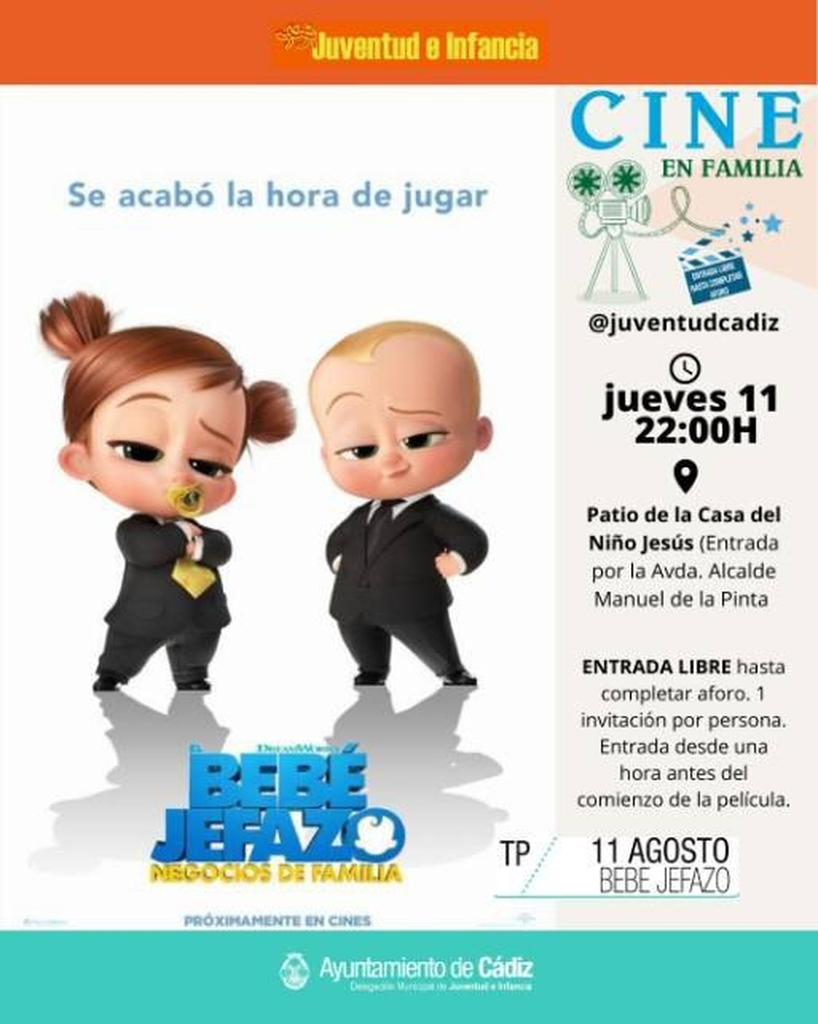 El cartel de la cita.