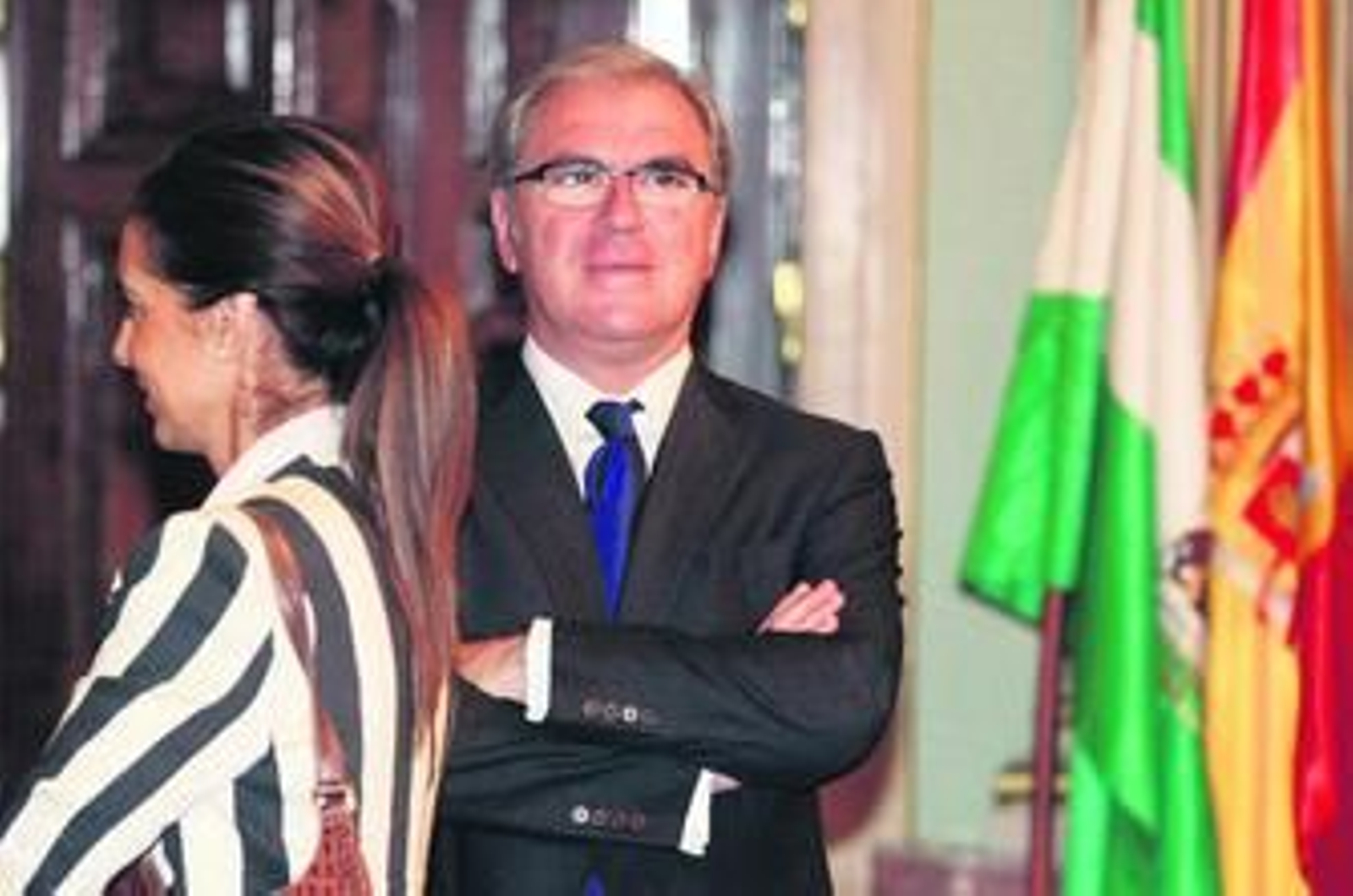 El primer teniente de alcalde, Francisco Moro, junto a la concejal Carmen Sacristán.