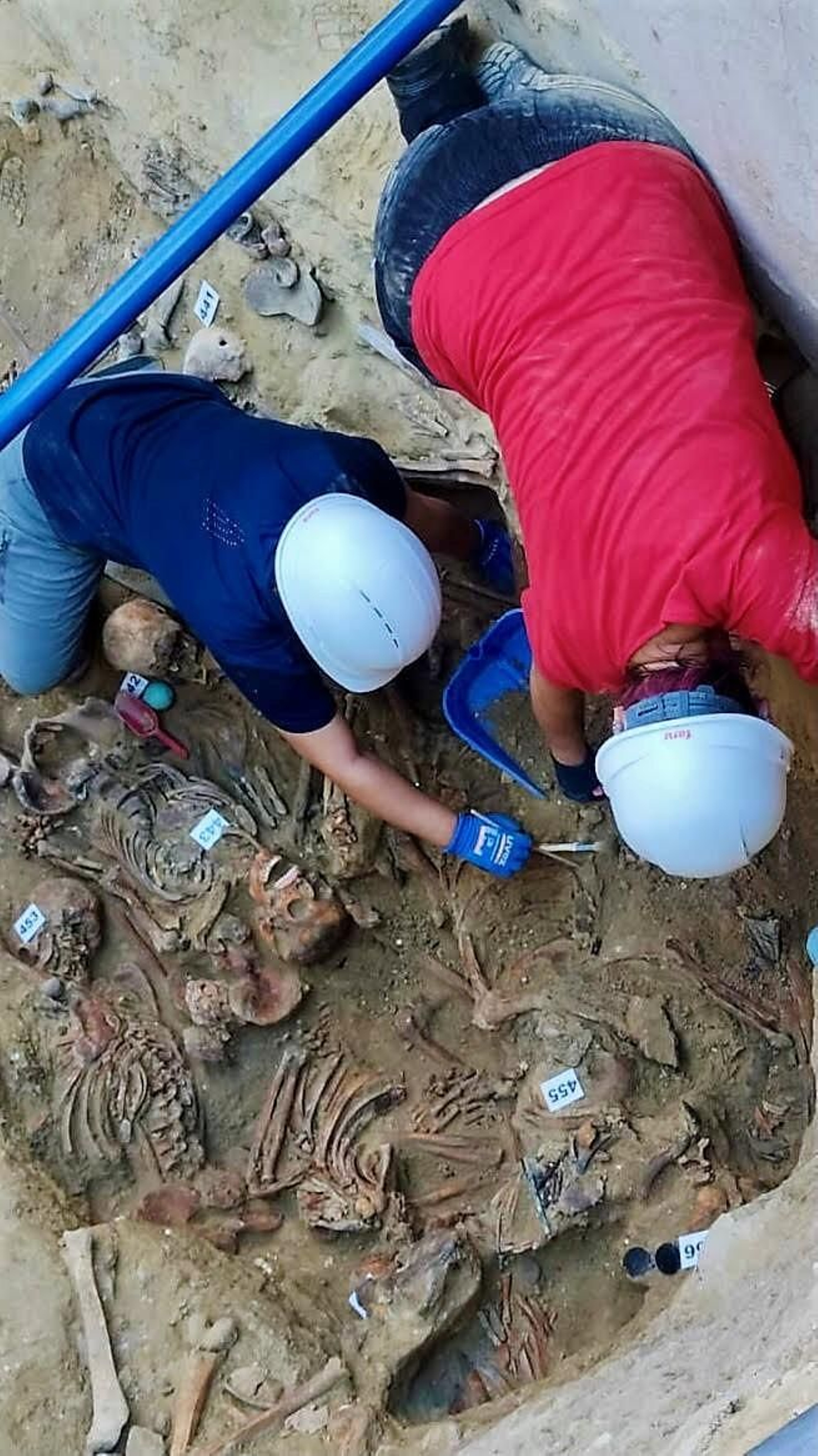 Trabajos en el cementerio isleño para la exhumación de los cuerpos de los represaliados por el franquismo.