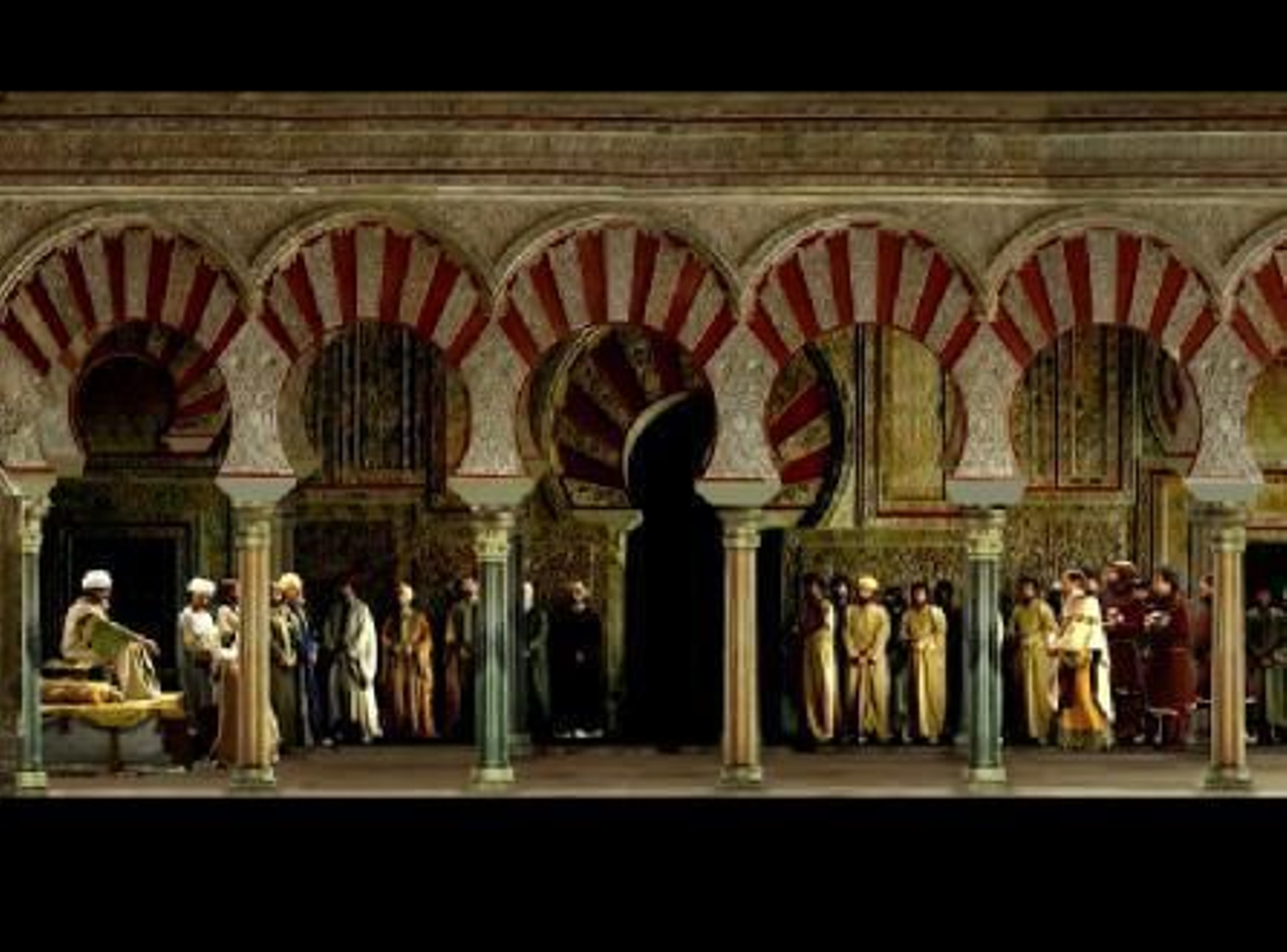 Recreación de una ceremonia celebrada en al Salón Rico de Medina Azahara.