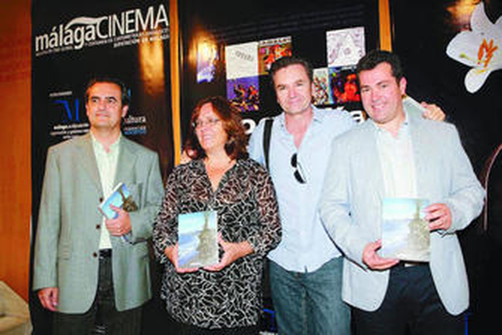 Alison MacMahan, Del Postigo y Griñán, ayer, en Málaga Cinema.