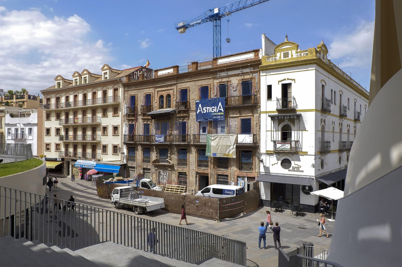 Histórico edificio de la Encarnación en obra, en el que irá un hotel.