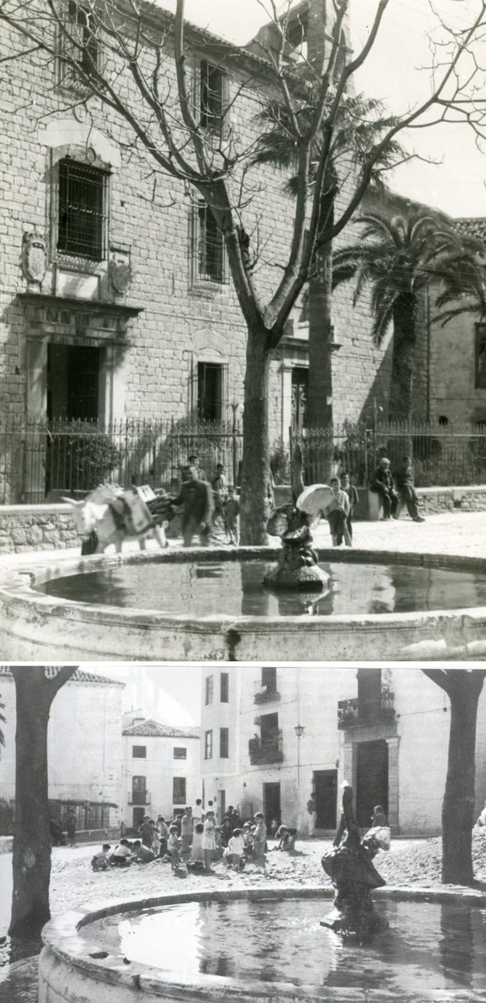 Fuente del Pato en su actual ubicación en la plaza de Santa María Luisa de Marillac.