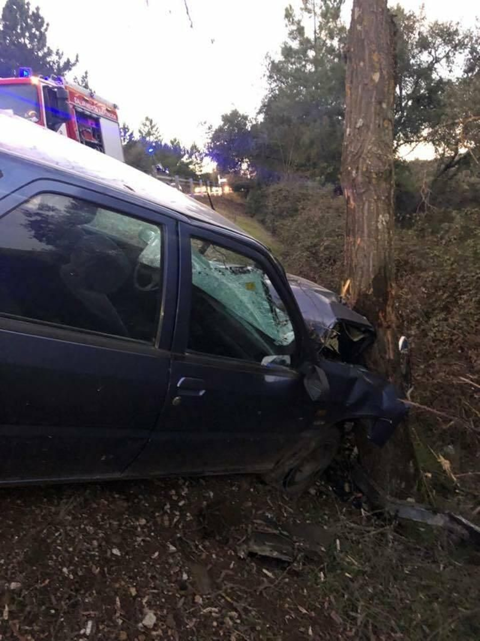 Imagen del vehículo tras el accidente.