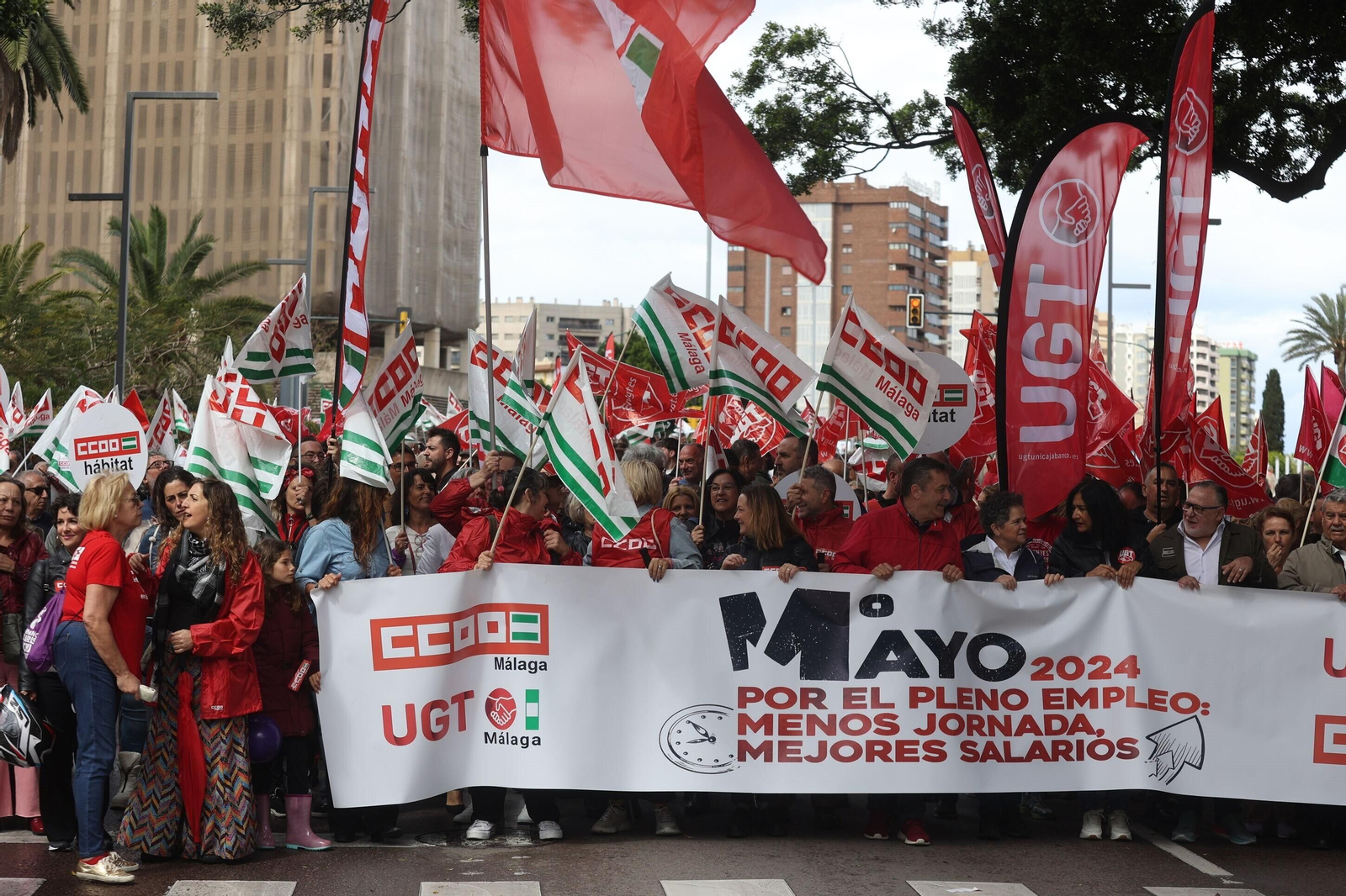 La manifestación del 1 de mayo en Málaga, en fotos