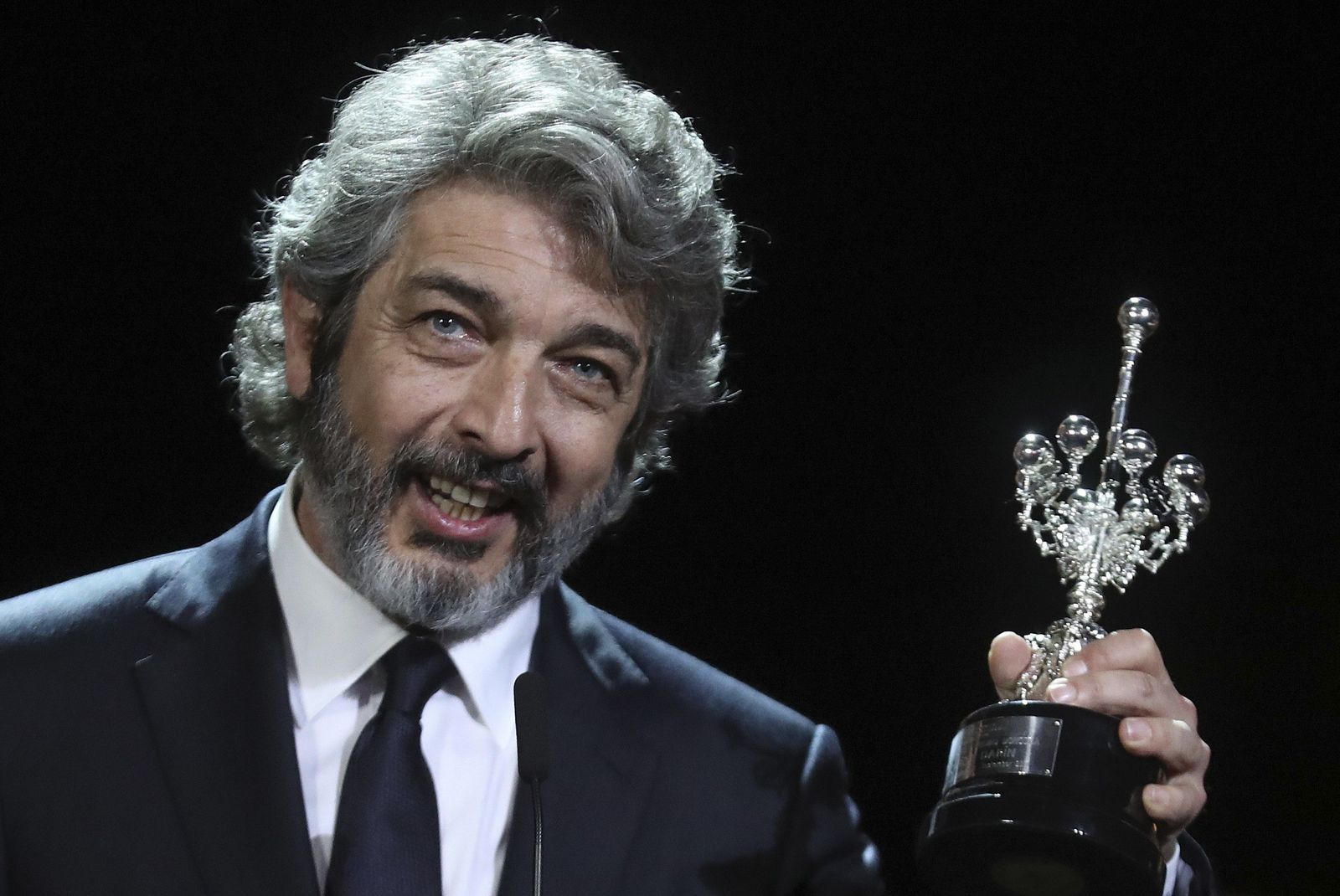 Ricardo Darín recoge su premio en San Sebastián.