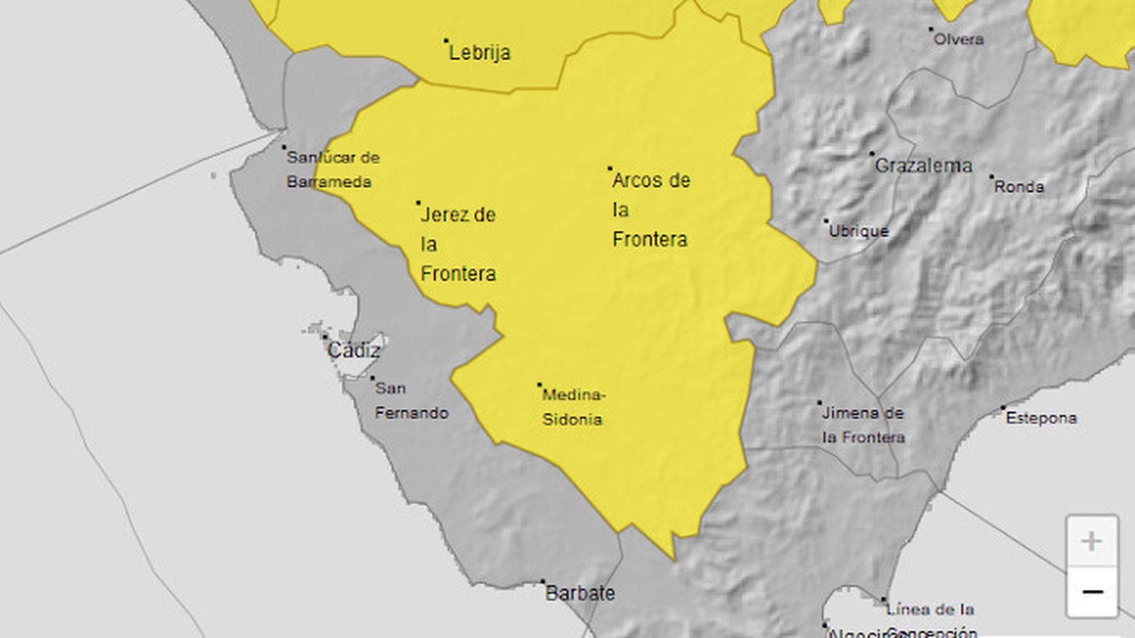 Estado de las alertas activas este miércoles en la provincia.