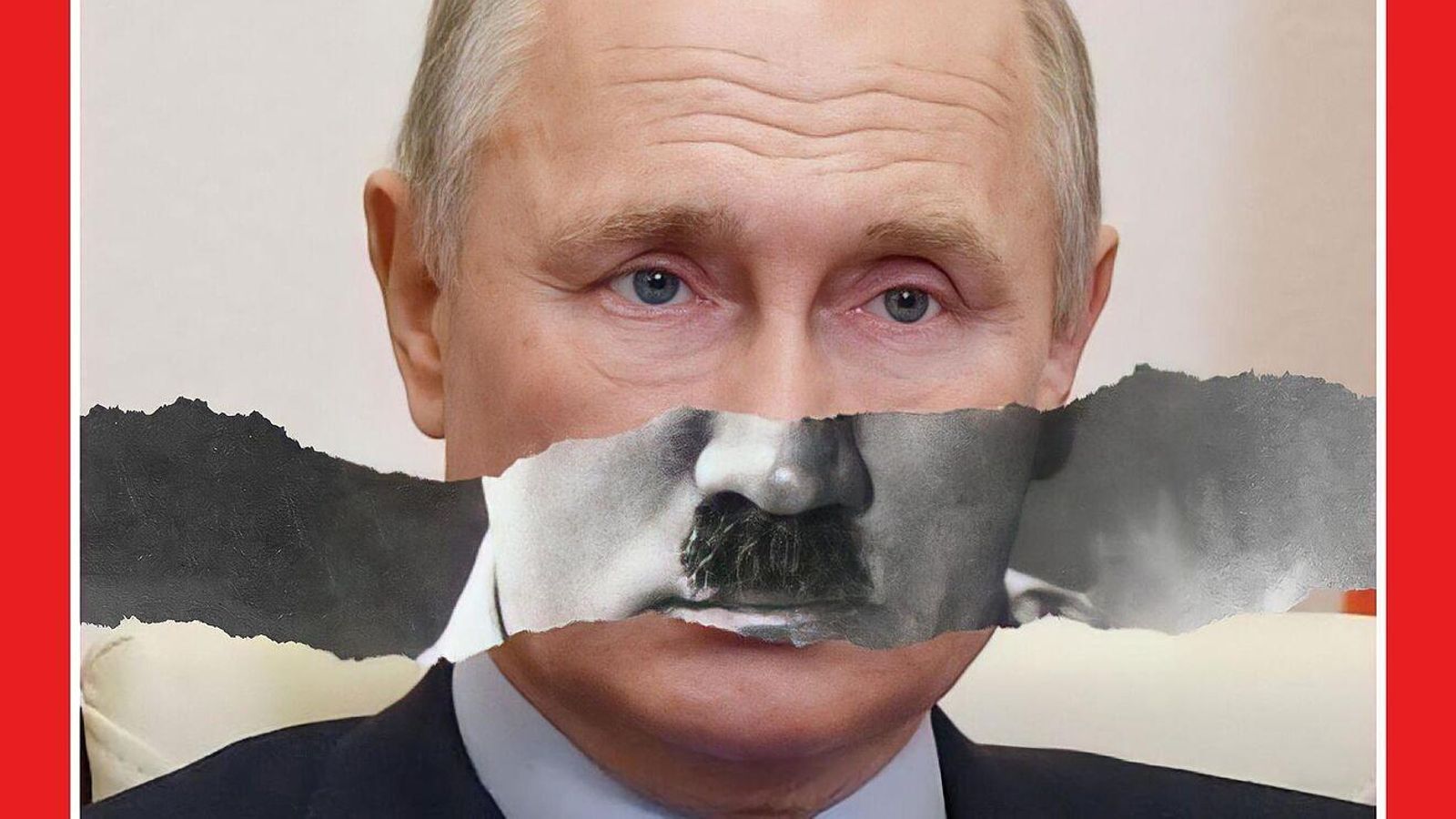 Montaje fotográfico mezclando imágenes de Putin y Hitler.