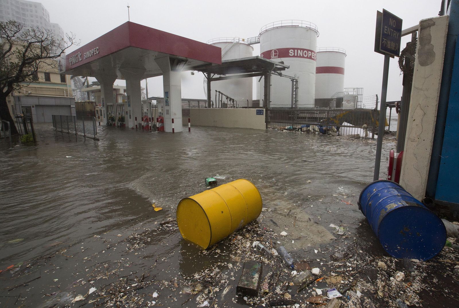 Fotografías del tifón Mangkhut, en Hong Kong