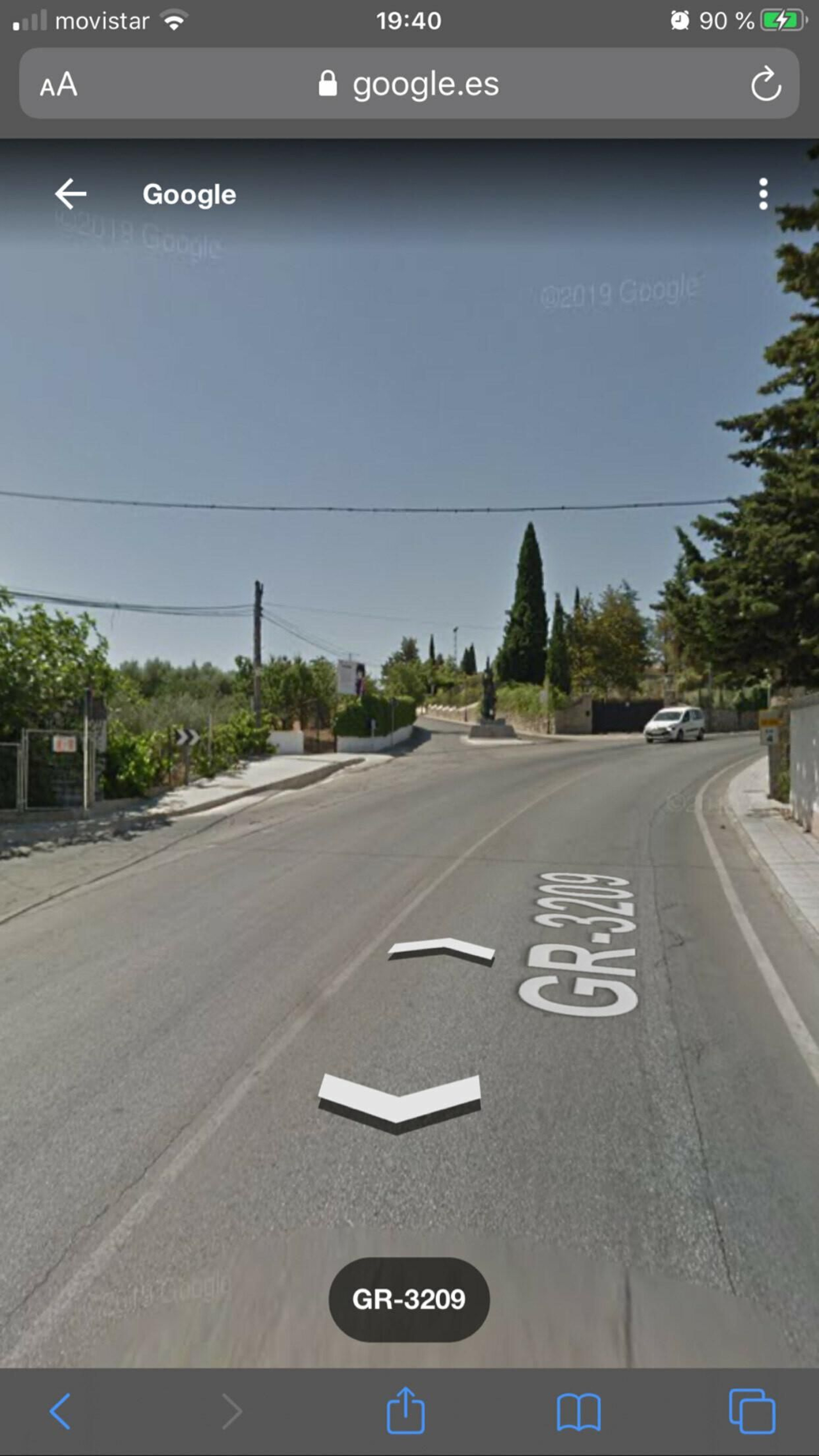 Captura de Google Maps del lugar donde se produjo el atropello.