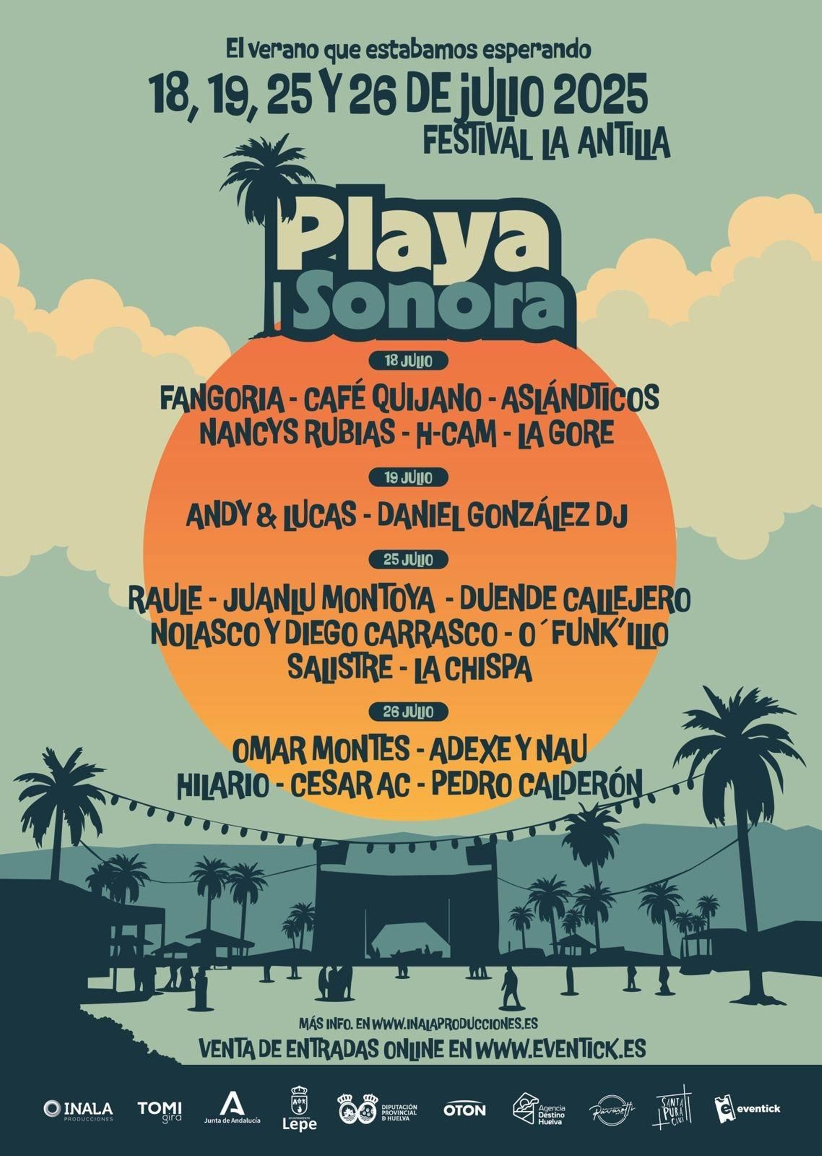 Cartesl del Festival La Antilla Playa Sonora este 2025.
