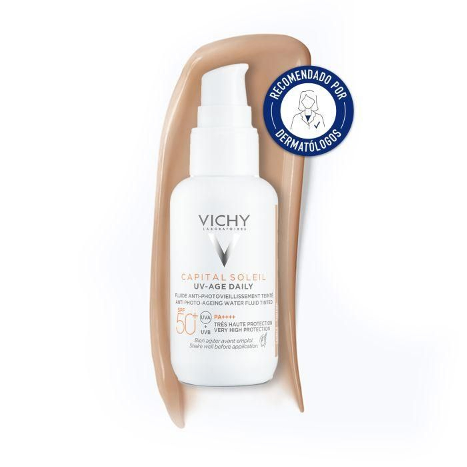 Protector solar con color de Vichy.