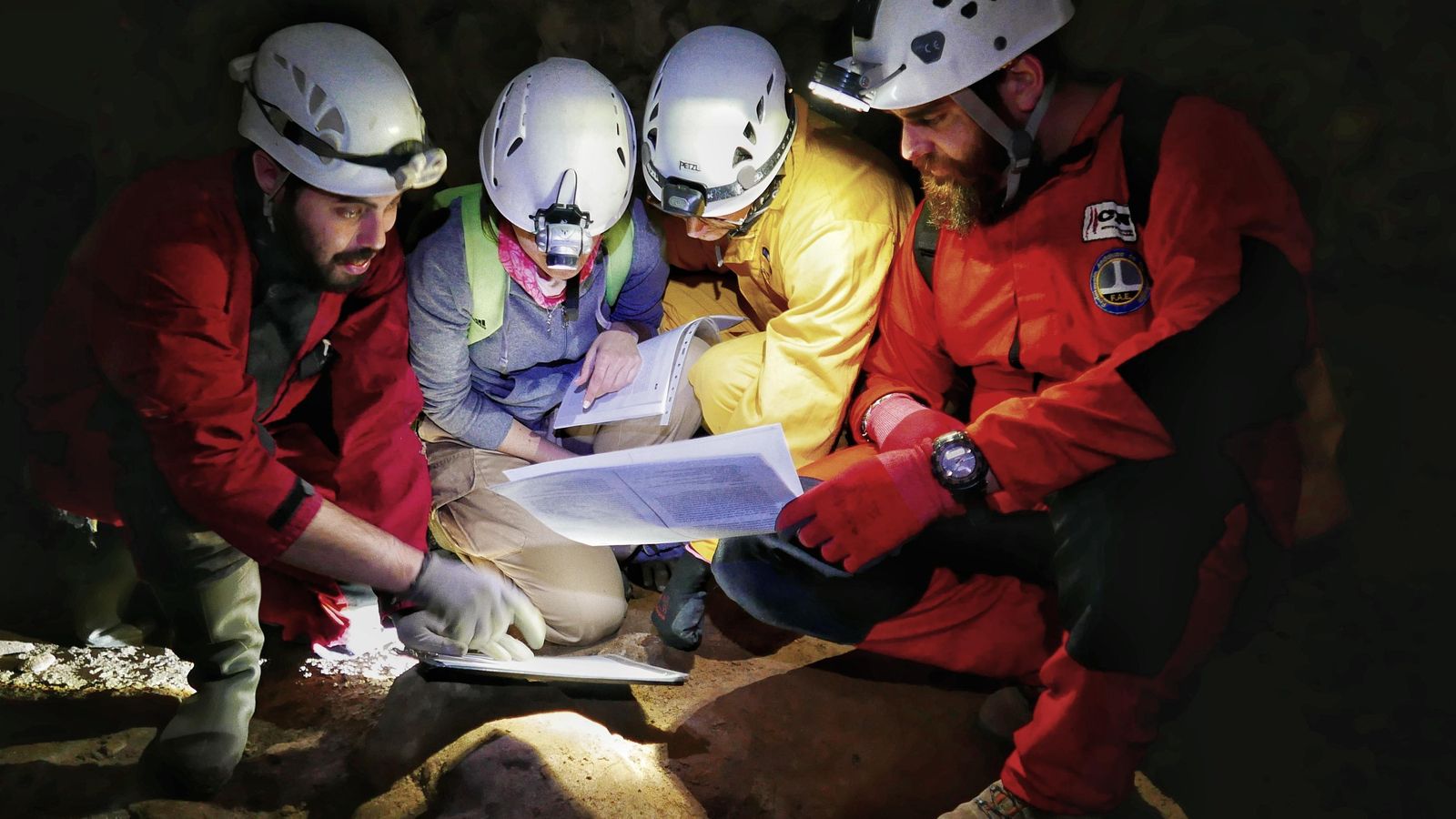 Parte del equipo, en la toma de datos.