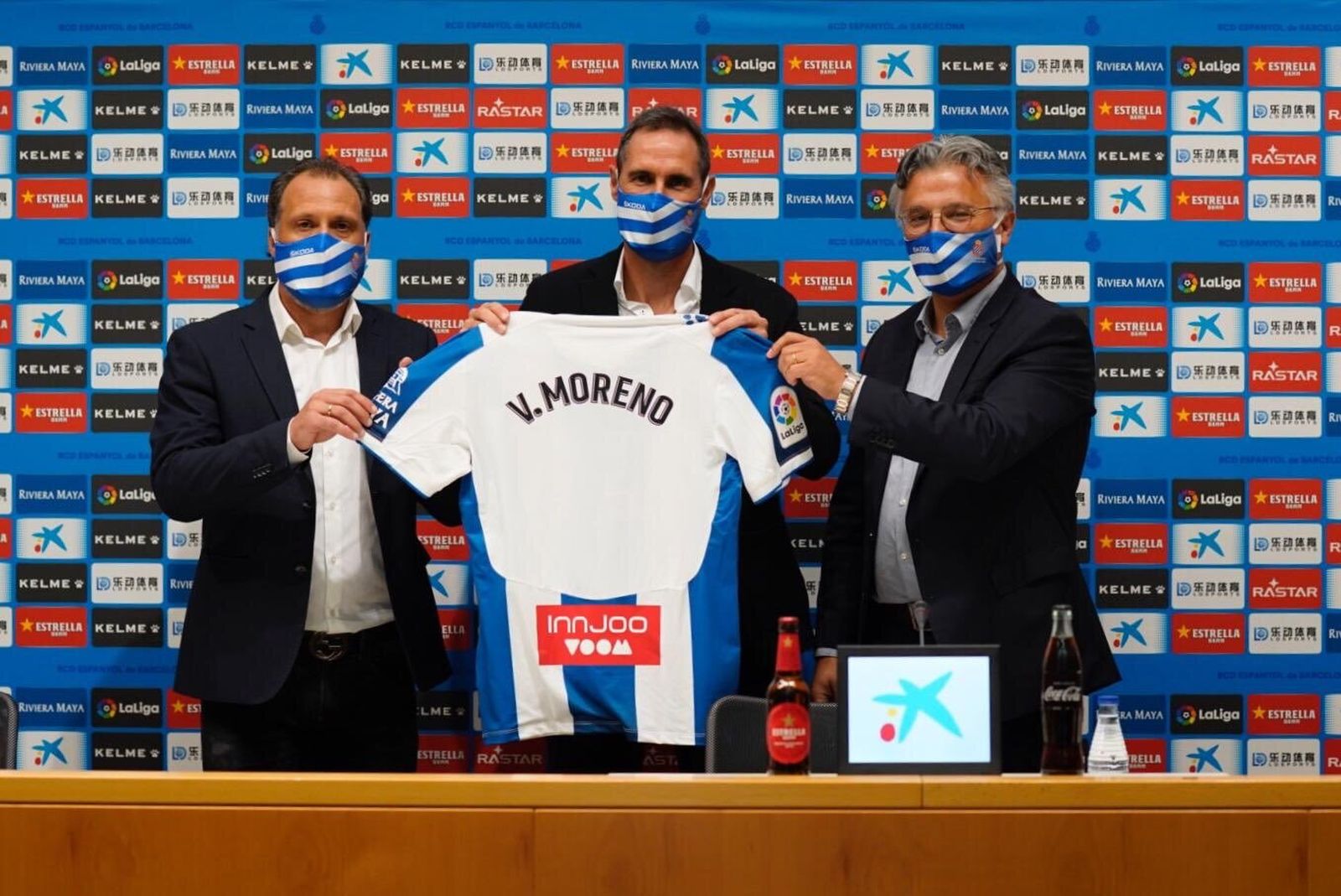 Vicente Moreno, en su presentación días atrás como entrenador del Espanyol, donde asume el reto de devolver a los ‘pericos’ a Primera.