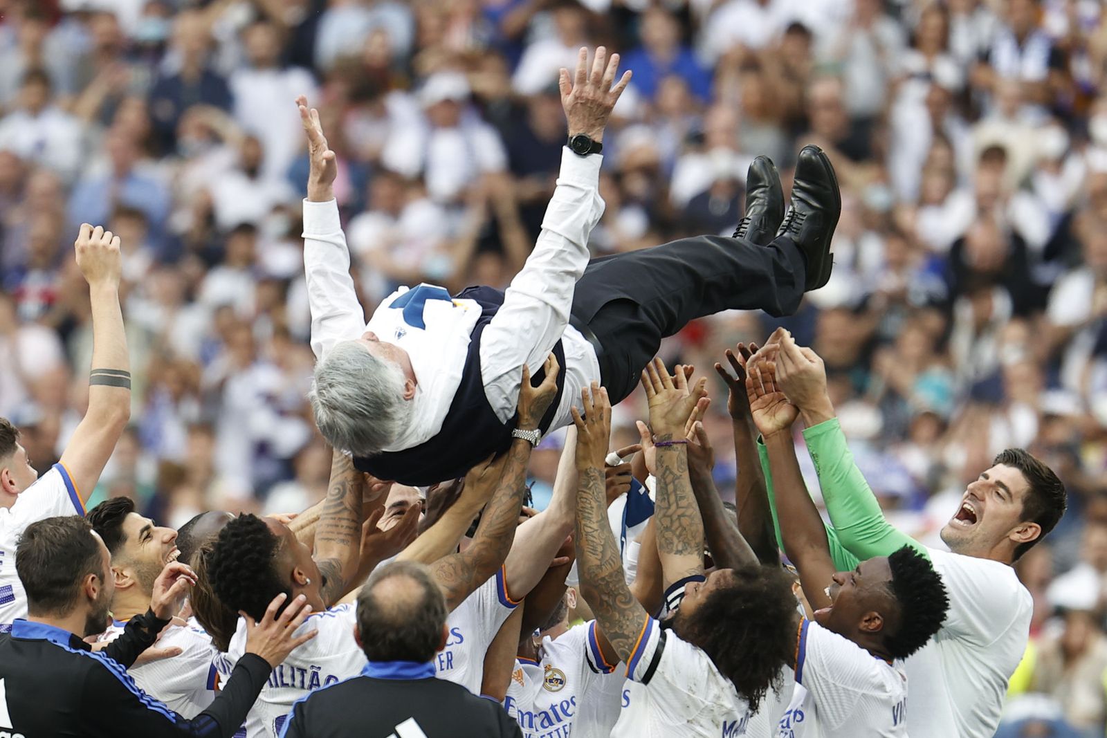 Victoria del Real Madrid y celebración del título de Liga