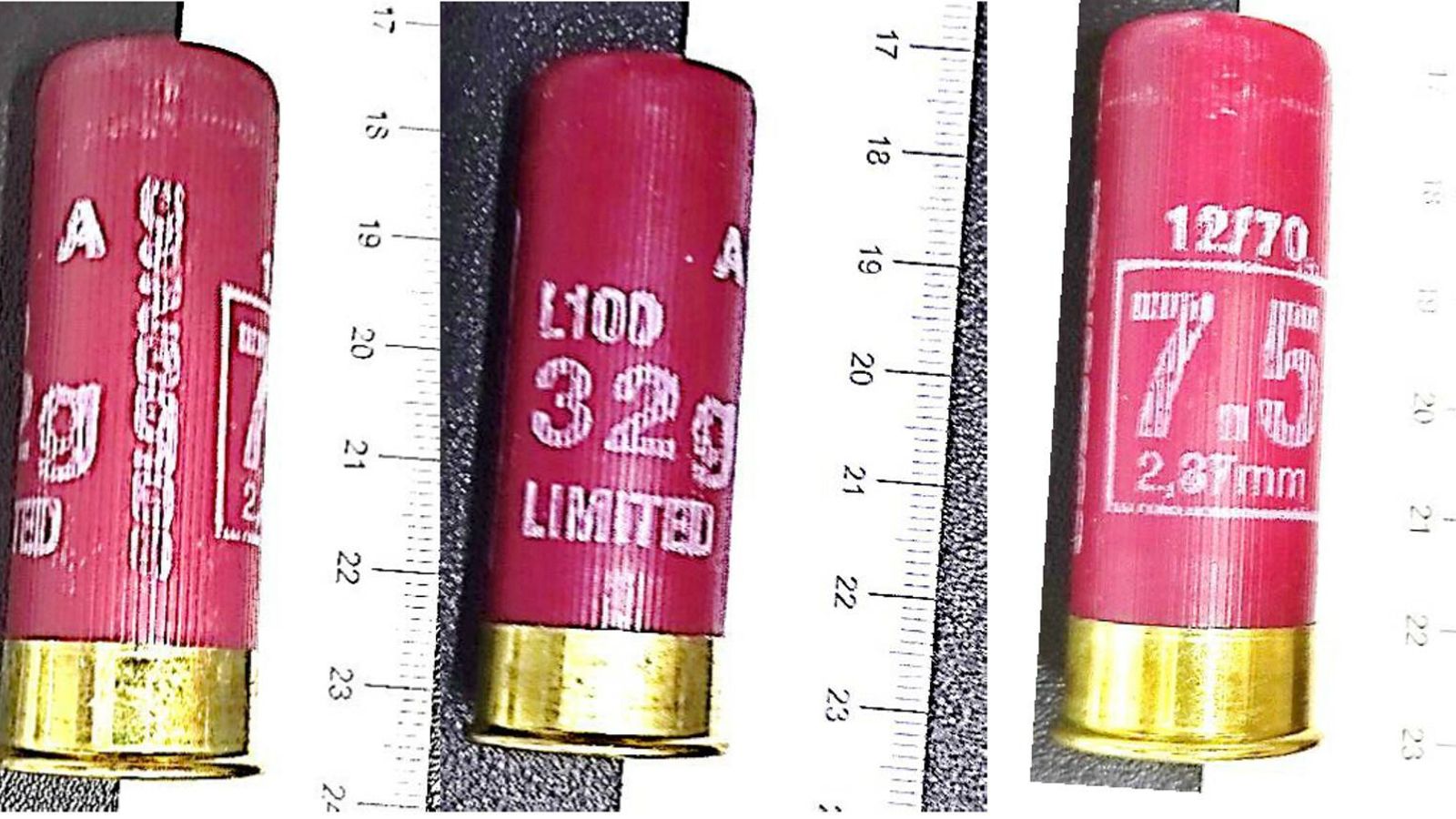 Uno de los cartuchos pertenecientes al acusado, similar a los que presuntamente disparó.