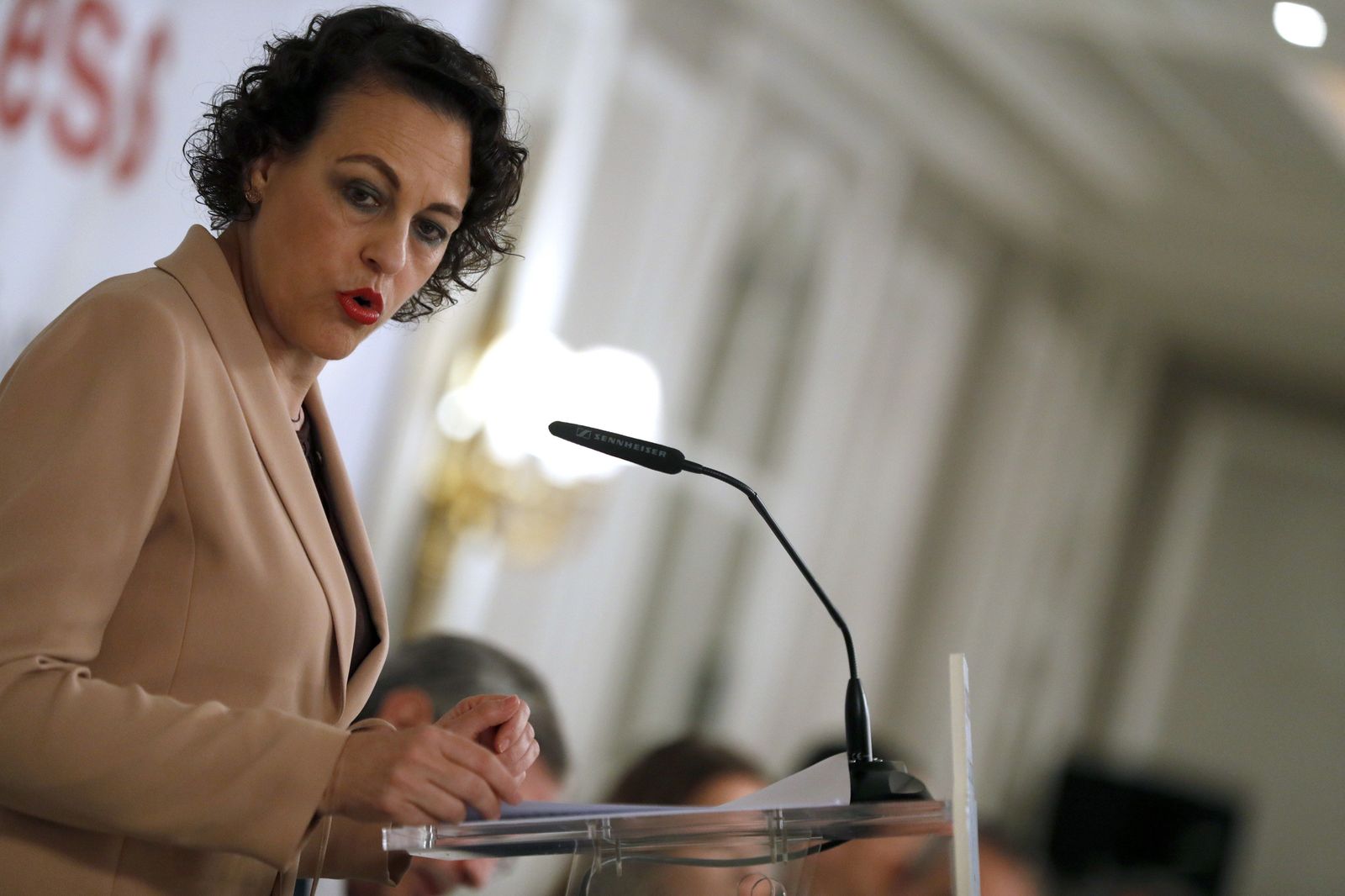 Magadalena Valerio, hoy, en un desayuno organizado en Madrid por Europa Press.