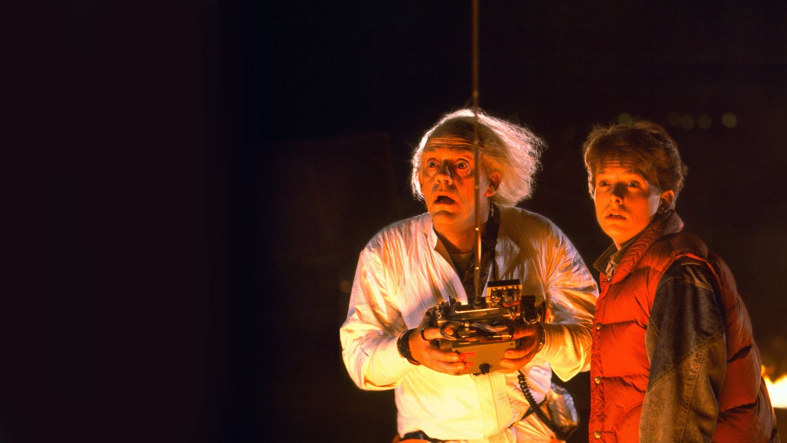 Christopher Lloyd y Michael J. Fox, en 'Regreso al futuro'.