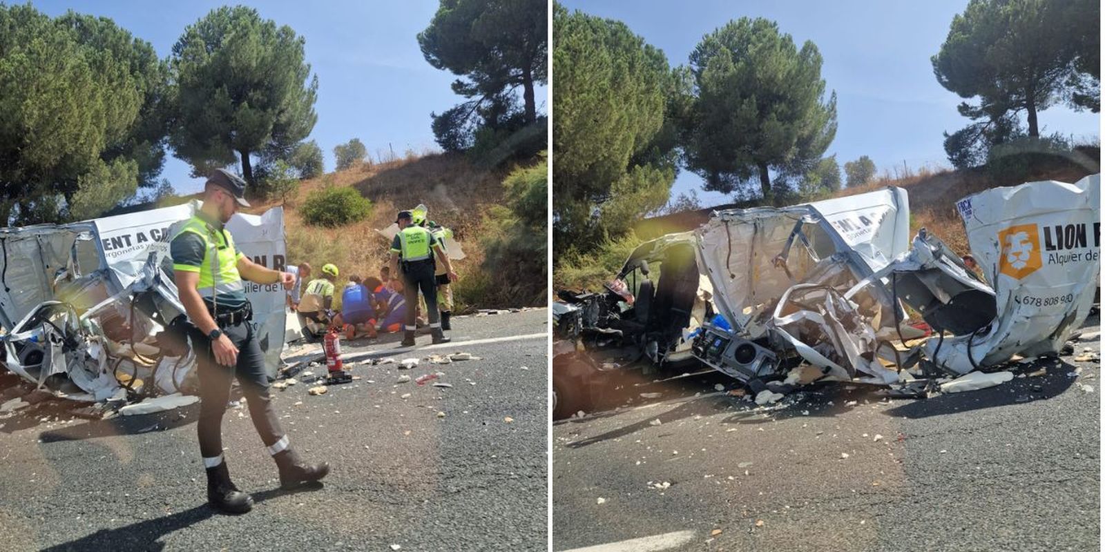 La Guardia Civil en el lugar del accidente este martes.