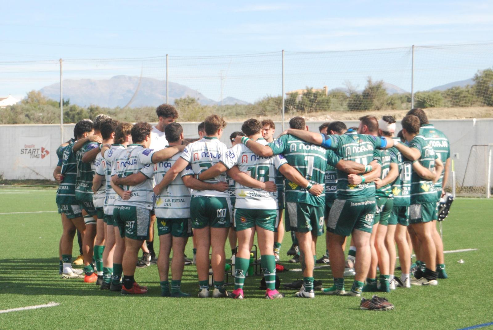 Piña del conjunto jiennense durante un partido de esta temporada.