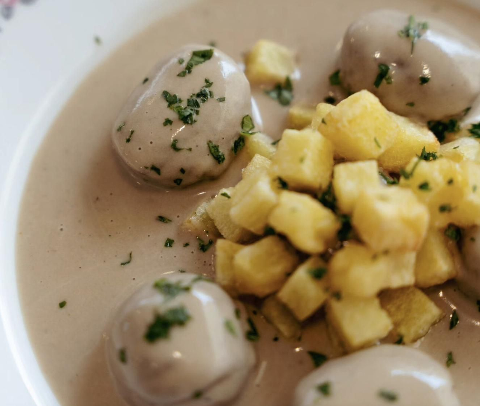Plato de albóndigas veganas de Veganí