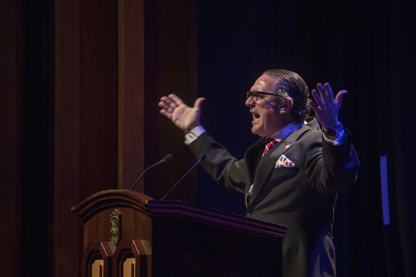 Juan José Castiñeiras, durante el pregón de Semana Santa de 2018.