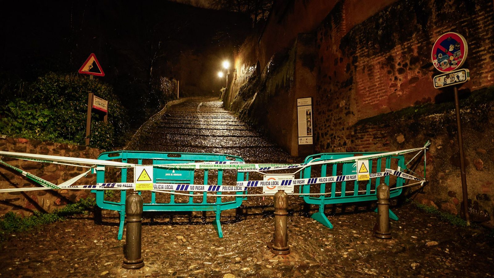 Cierre de la cuesta del Rey Chico la pasada semana por los efectos del temporal