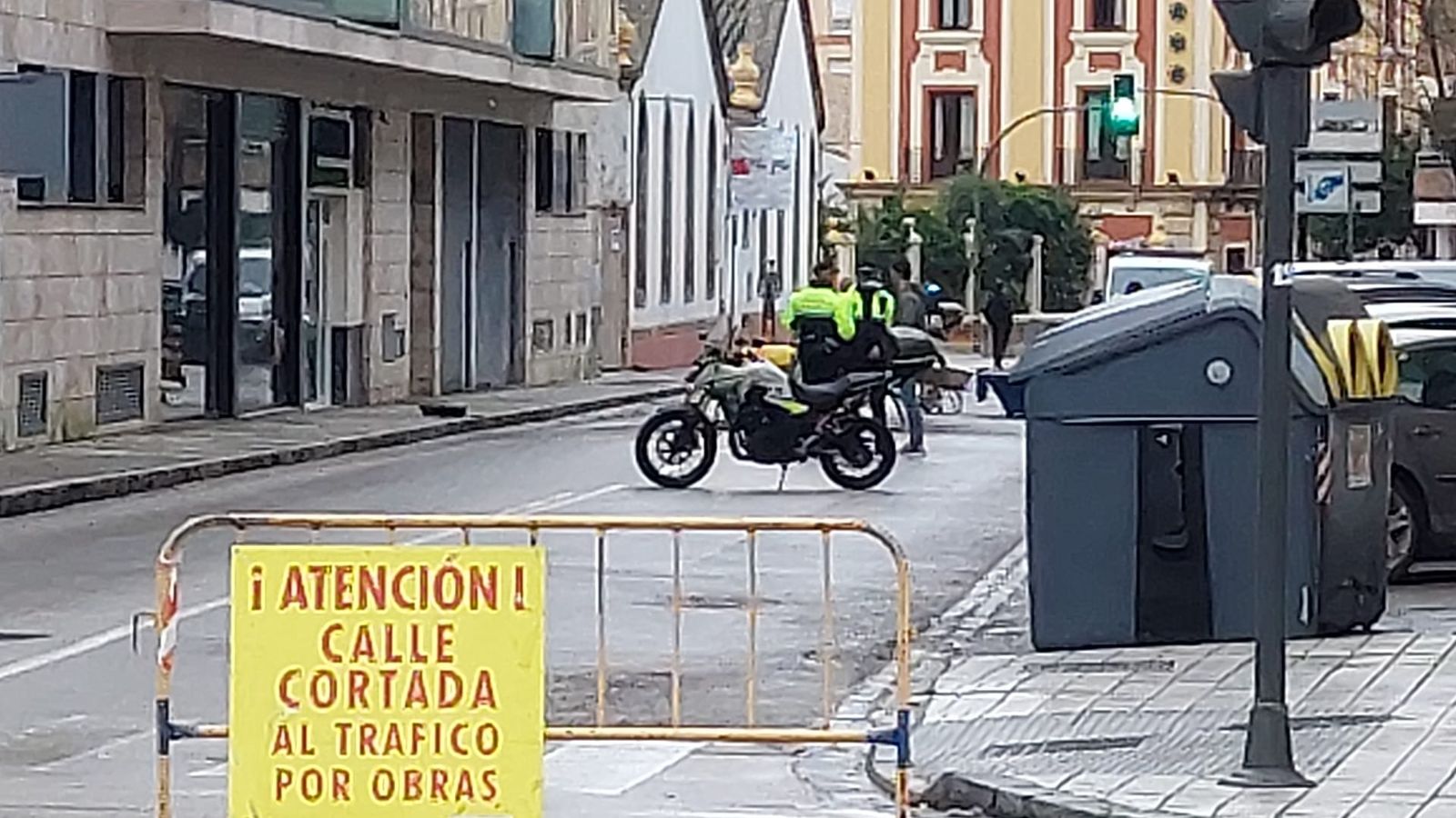 Un corte de tráfico reciente por obras en la calle Paúl
