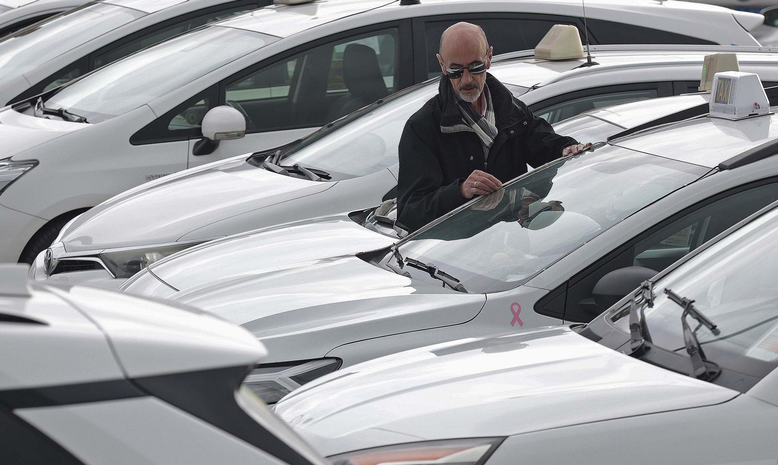 Fotos de las protestas de los taxistas en Algeciras