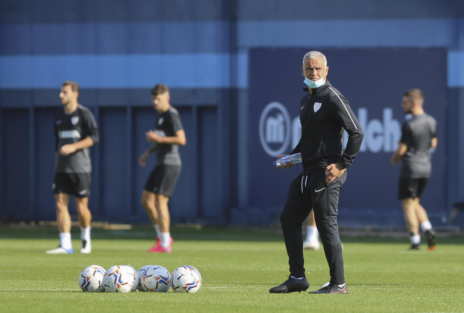 Pellicer, en el entrenamiento del Málaga.