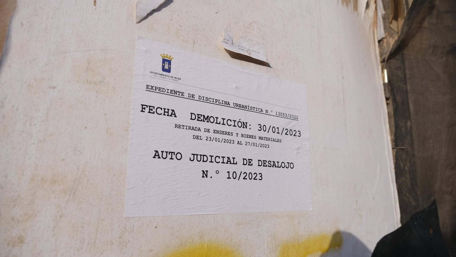 Imágenes del desalojo del asentamiento chabolista 'El Walili', en Níjar