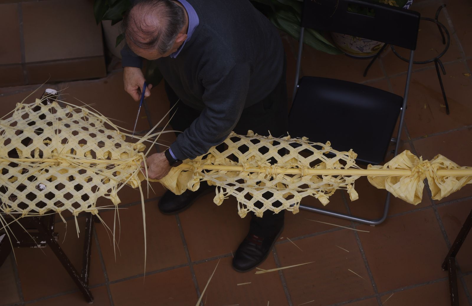 La elaboración de palmas rizadas en la Divina Pastora, todas las imágenes