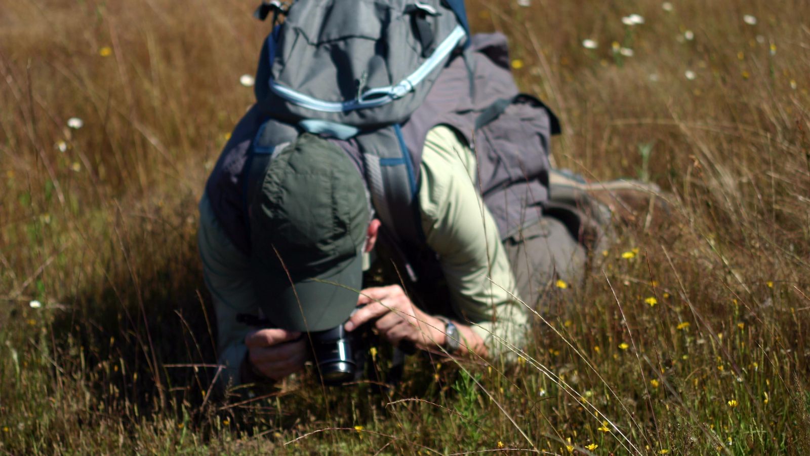 Manuel Huertas Dionisio realizando trabajo de campo