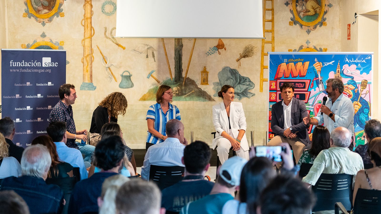 Participantes en la rueda de prensa: Carreto, Ojeda, Hernández, Salas, Trujillo y Chaves