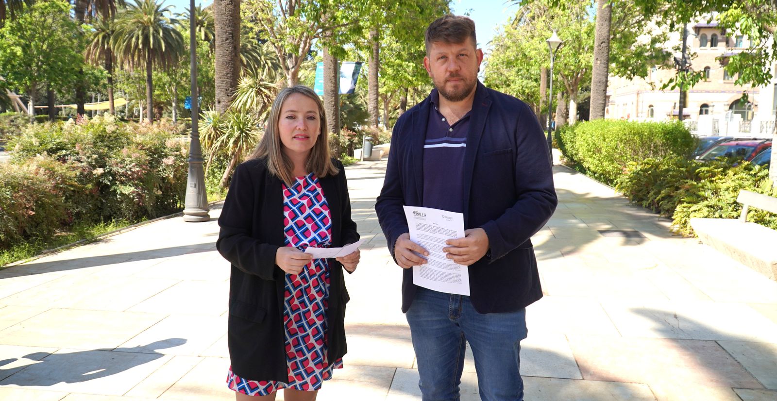 La concejala socialista Alicia Murillo y el portavoz adjunto de Unidas Podemos, Nicolás Sguiglia.