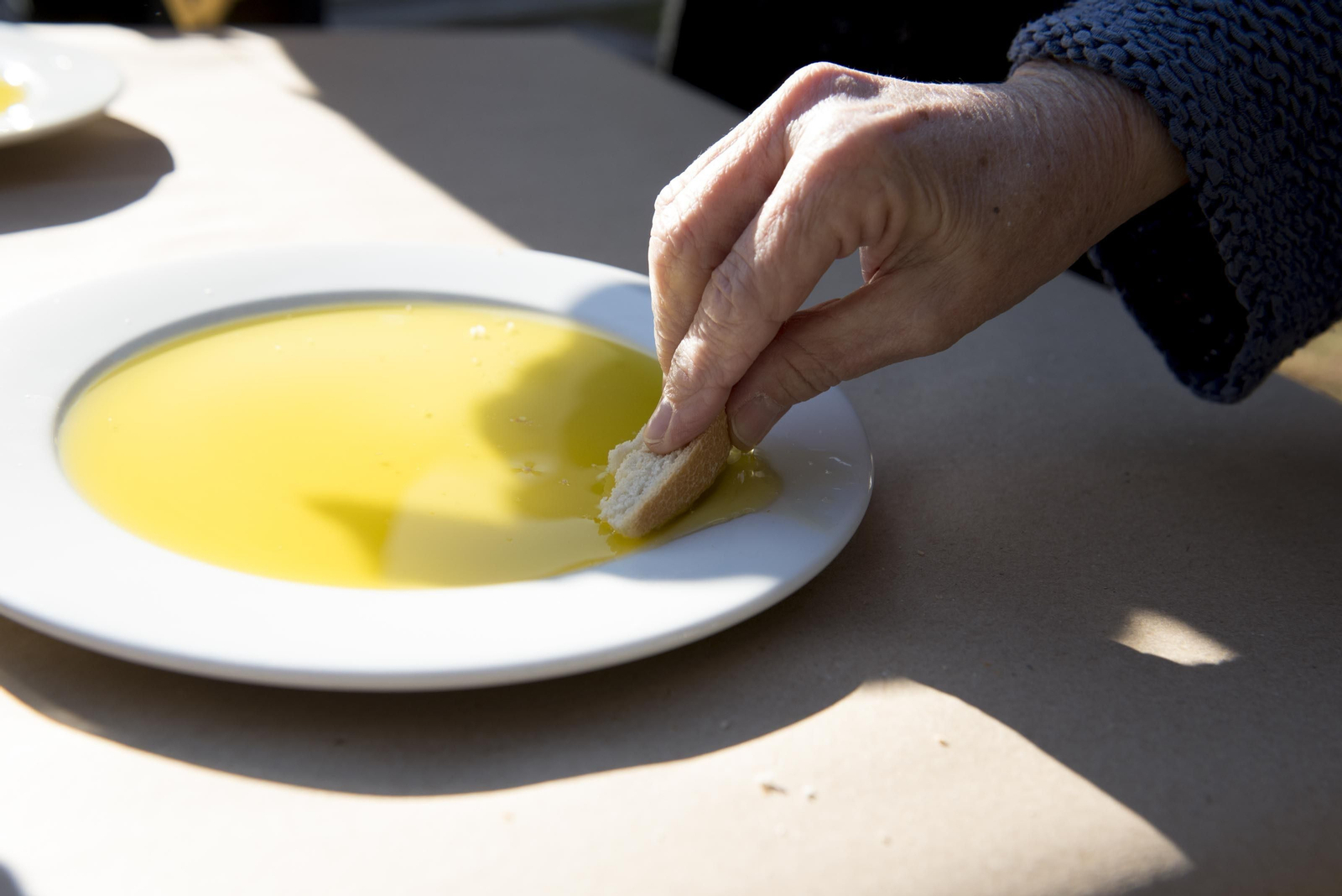 1. Los estudiantes participaron en el vareo de los olivos y la recogida de la aceituna 2. Un voluntario explicó a los asistentes el origen histórico del olivo. 3. Las jornadas finalizaron con la degustación del aceite de la cosecha del año pasado.