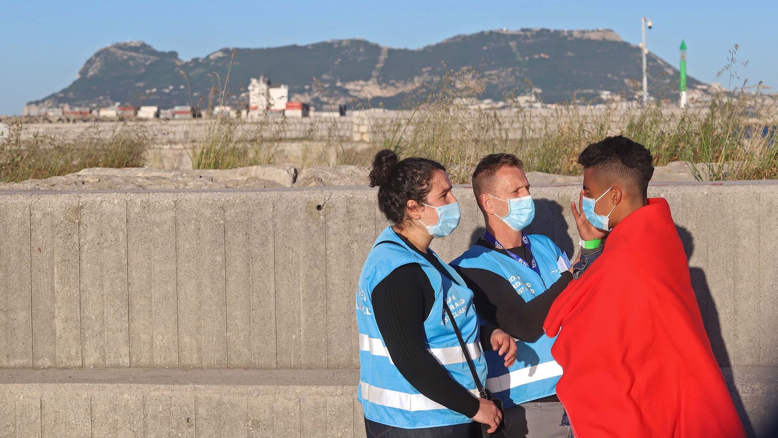 Migrantes rescatados en Algeciras