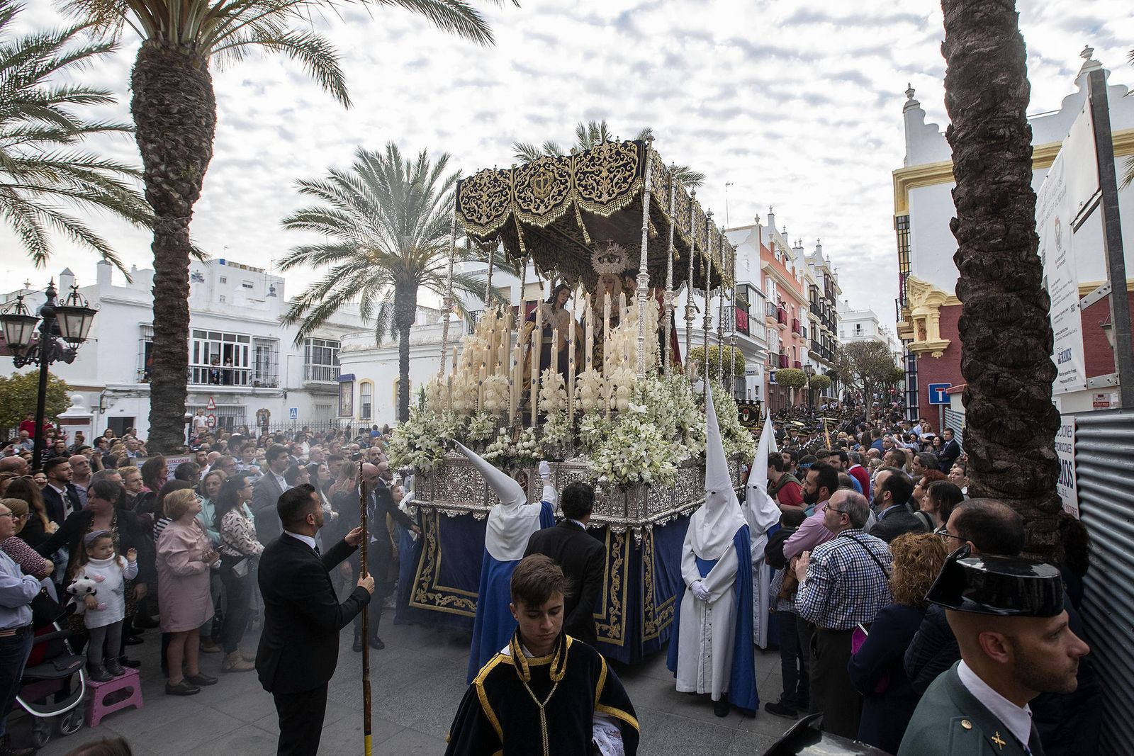 El palio de Humildad y Paciencia, en la plaza de San José, el año pasado.