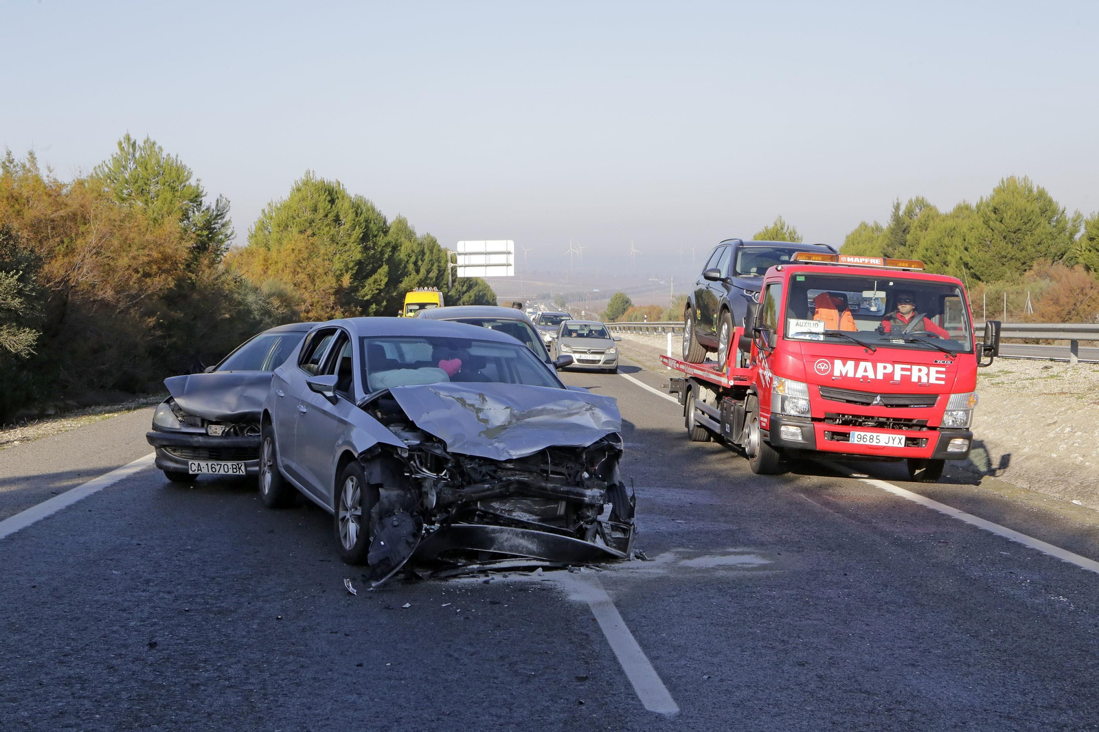 Accidente multiple en la ctra. de Sanlucar en dirección a Jerez